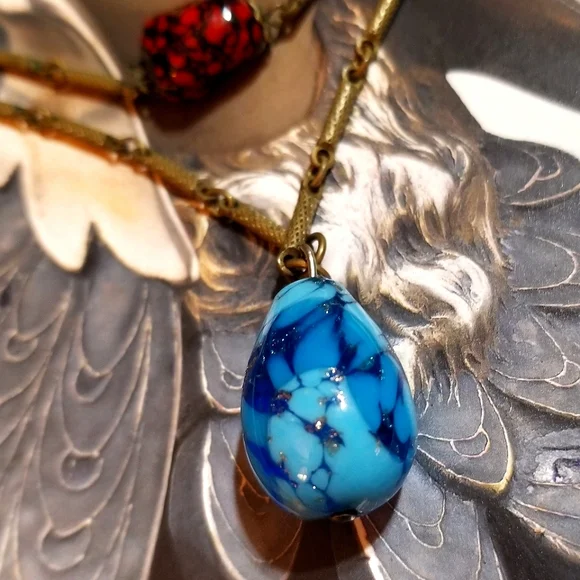 RARE Antique Venetian BORO Glass Necklace - Picture 3 of 9